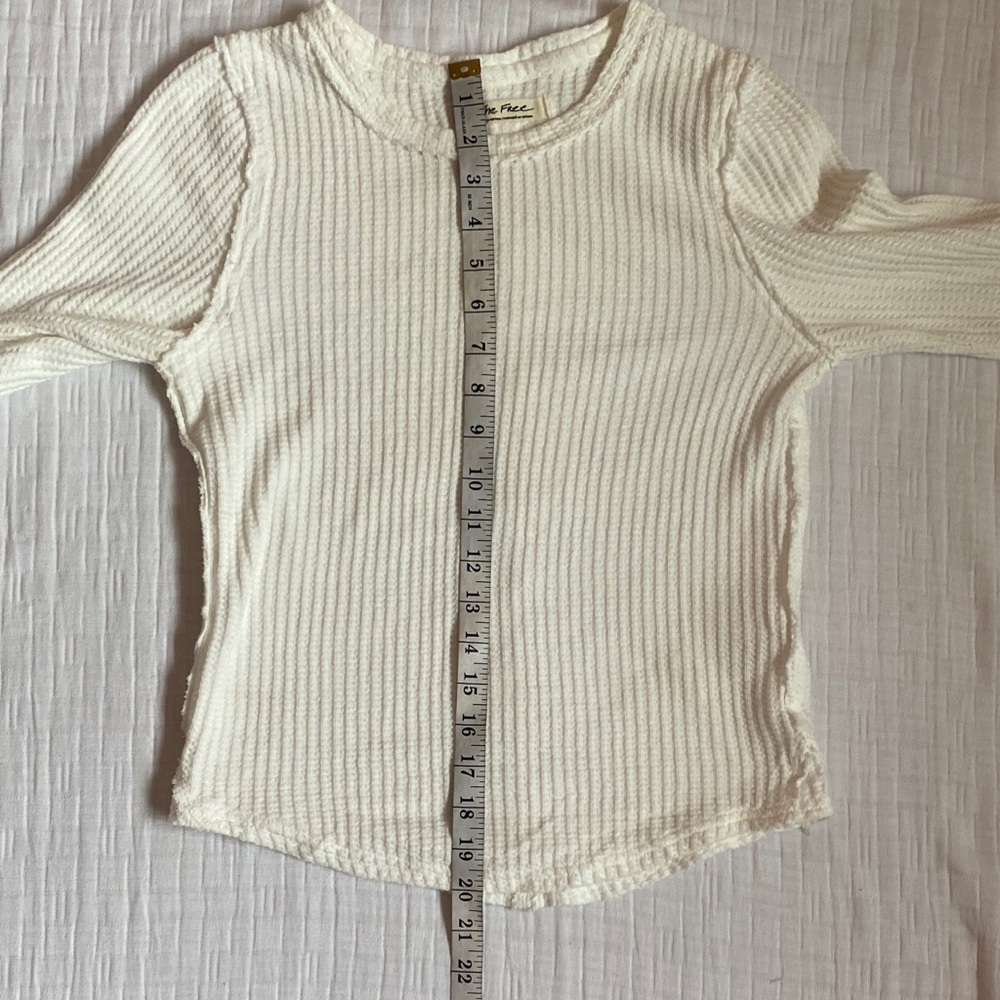 WE THE FREE Ivory Textured Long Sleeve Top - Picture 7 of 9